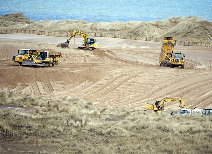 Construction vehicles on the Menie Estate in 2010