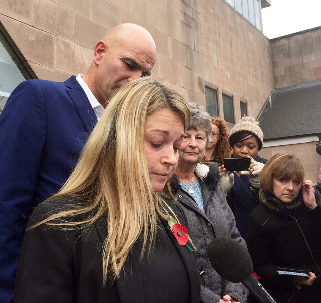 Nicola and Victor Adcock outside court Nicola and Victor Adcock outside court