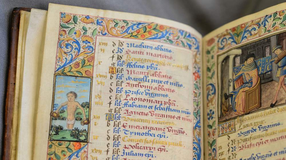 A decorated 15th Century Book of Hours is one of the items in the museum