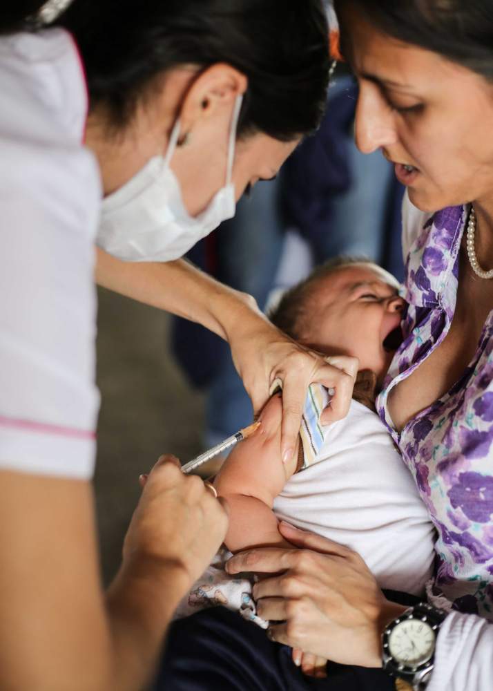 桑提亞哥正接受疫苗接種