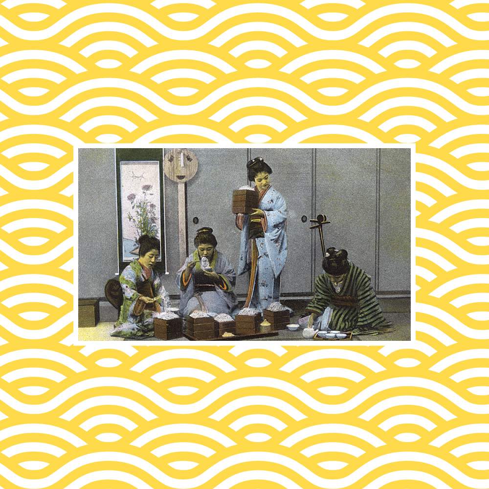 Japanese women eating noodles circa 1905 Instant Noodles