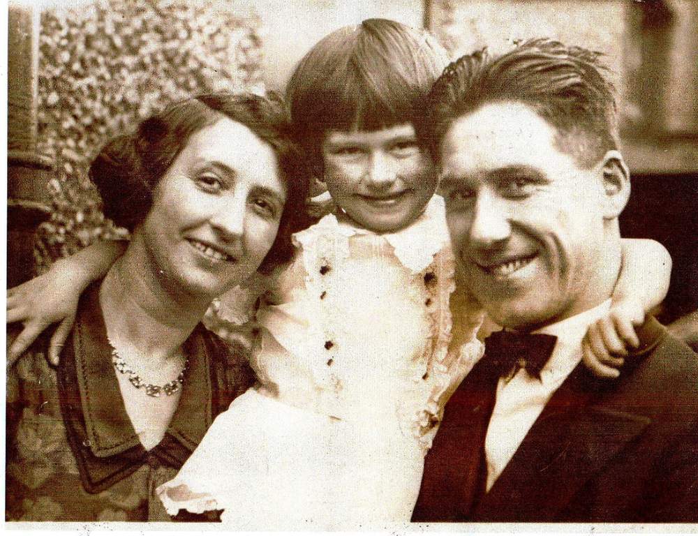Jimmy with wife Peggy and daughter Gladys