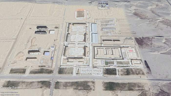 Satellite image of the site in Hotan where Abdusalam says he was held