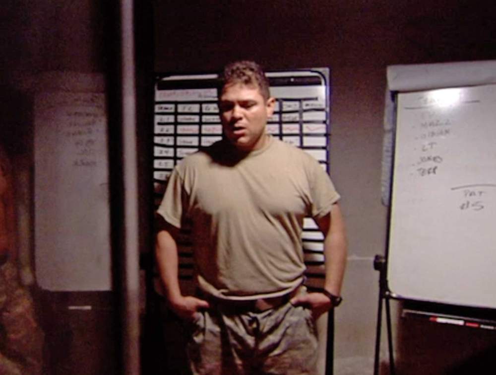 Dorian talking to his platoon