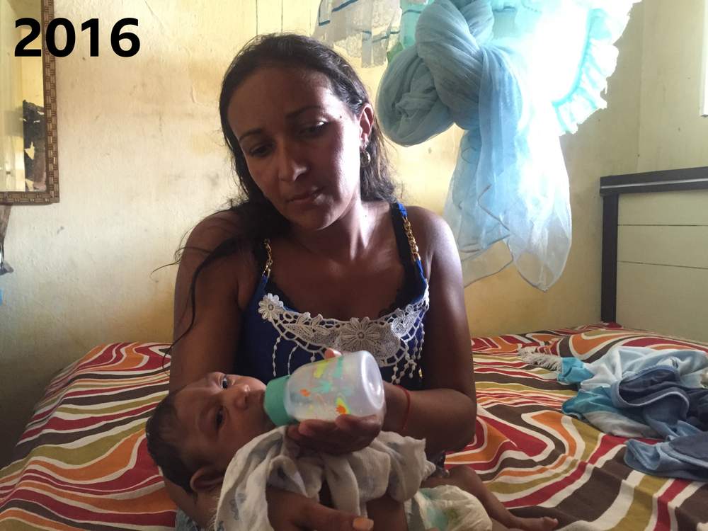 Francileide com Rafael ainda recém-nascido, em fevereiro de 2016