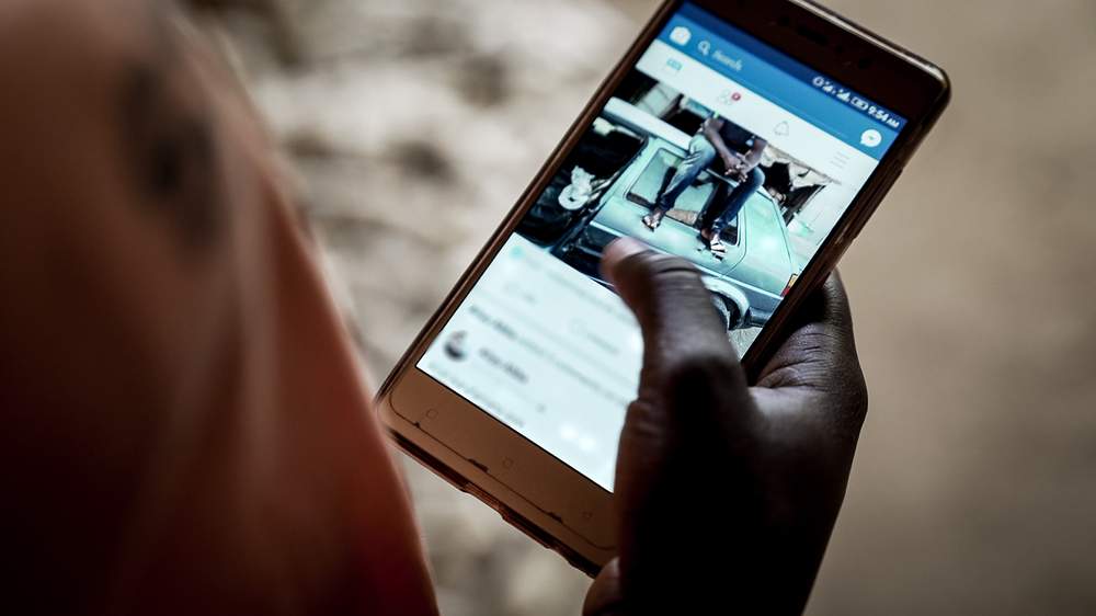 A Nigerian Facebook user browsing