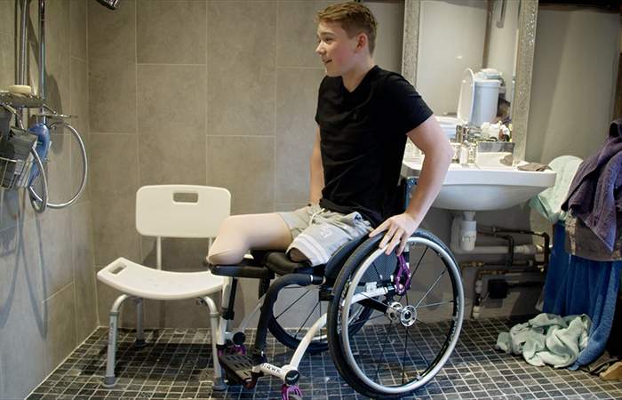 Billy's family also made the downstairs bathroom more accessible