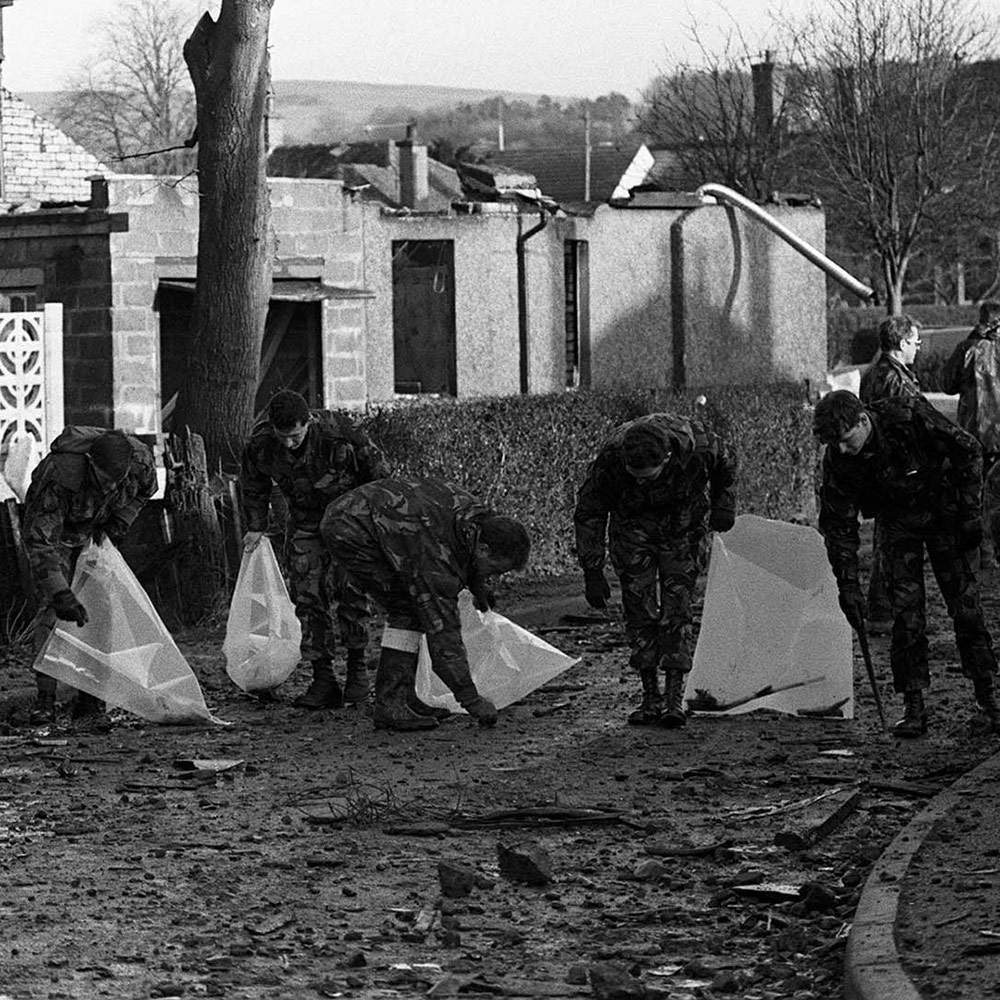 Soldiers searched the streets for parts of the wrecked passenger plane&amp;nbsp;