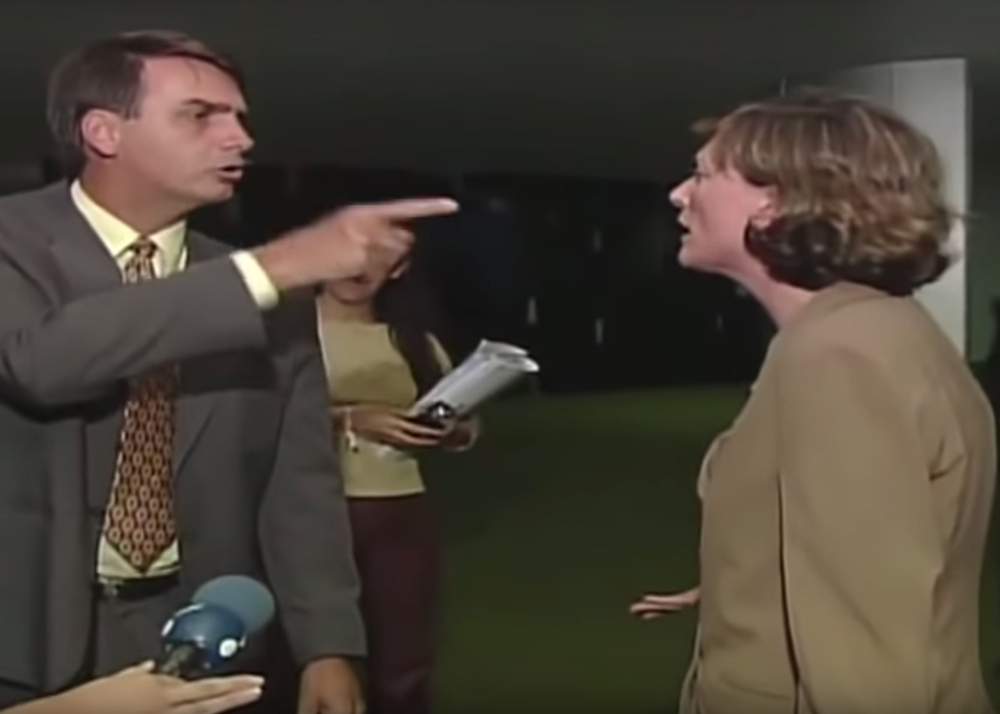 Bolsonaro and Maria do Rosário during an interview on RedeTV!, 2003