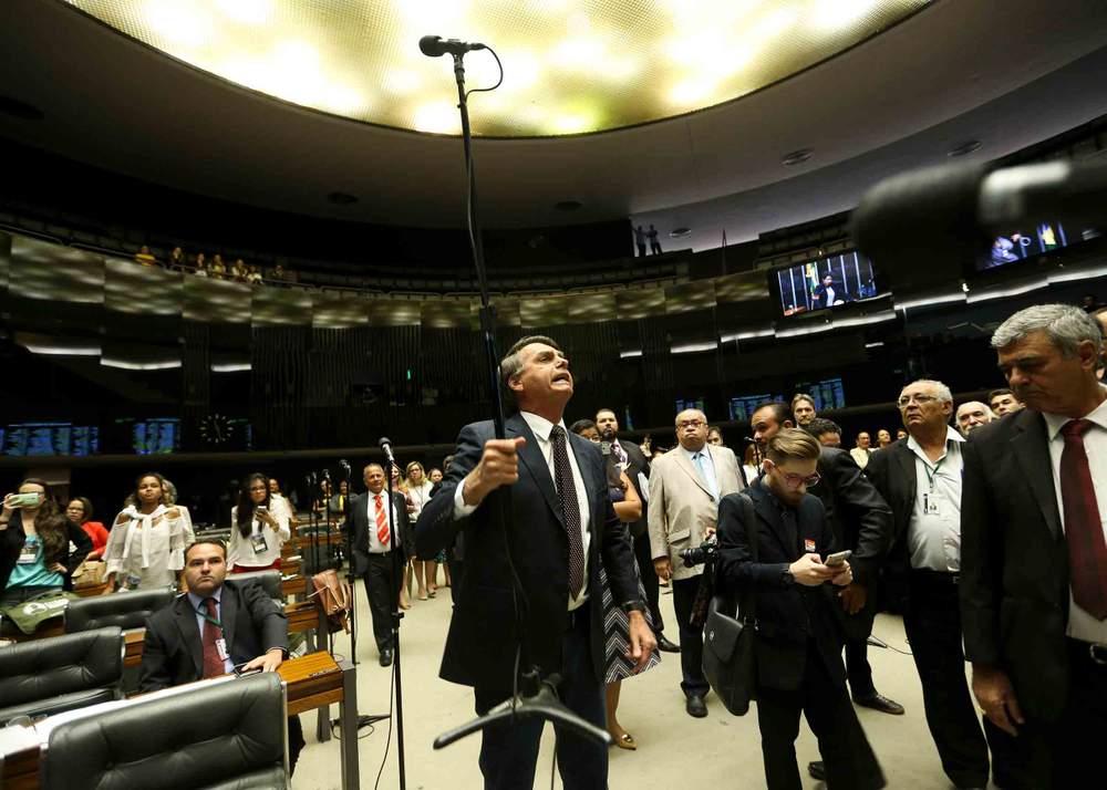 Bolsonaro during a debate in the Brazilian parliament, 2016