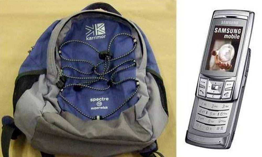 Images of a bag and phone similar to Claudia’s missing items were released