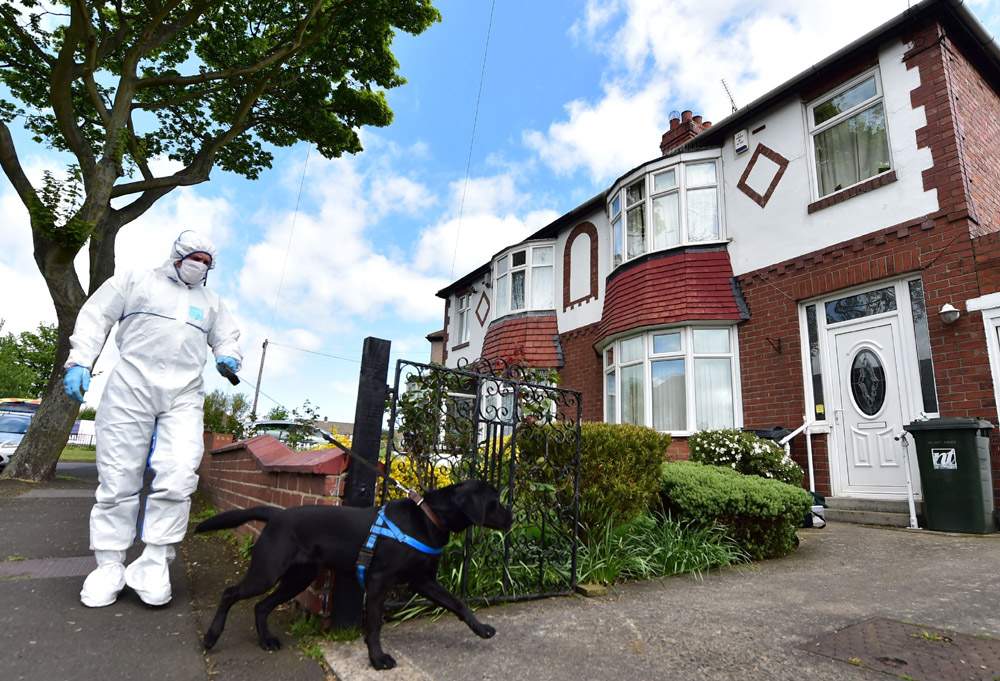 The North Shields house was searched by forensics officers