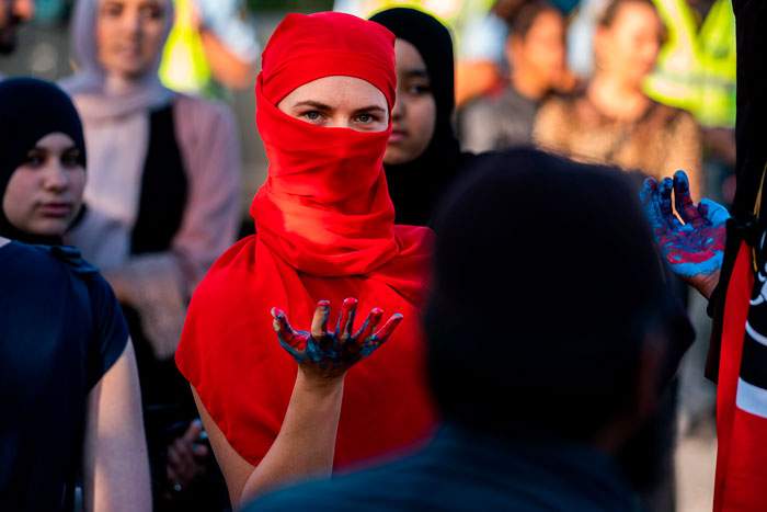 On the day the Danish law was introduced protests took place in the capital On the day the Danish law was introduced protests took place in the capital