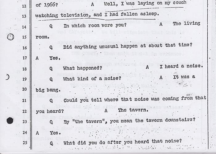 Extract from police interview with Patty Valentine