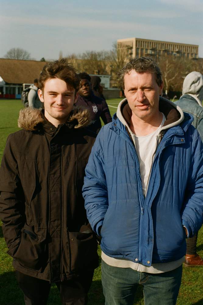 A young SE Dons fan from Dublin with his dad