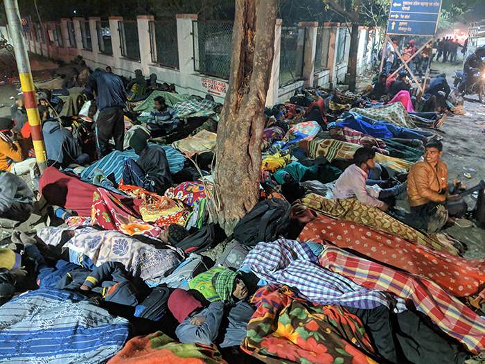 Pune, February 2019: Candidates sleep out ahead of army job tests