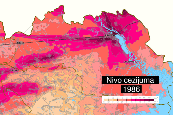 Smanjenje nivoa cezijum Izvor: Ukrajinski institut za poljoprivrednu radiologiju Smanjenje nivoa cezijum Izvor: Ukrajinski institut za poljoprivrednu radiologiju
