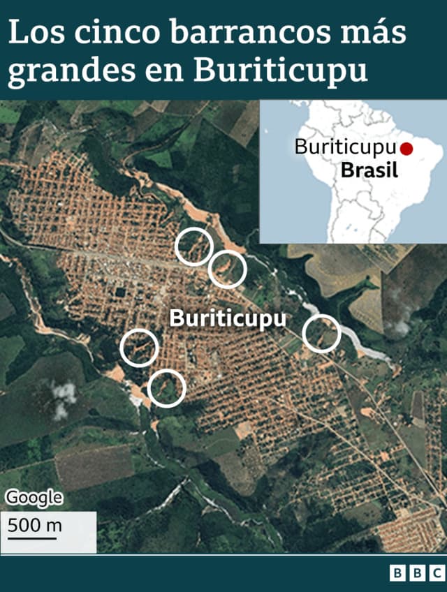Imagen satelital comentada de Buriticupu