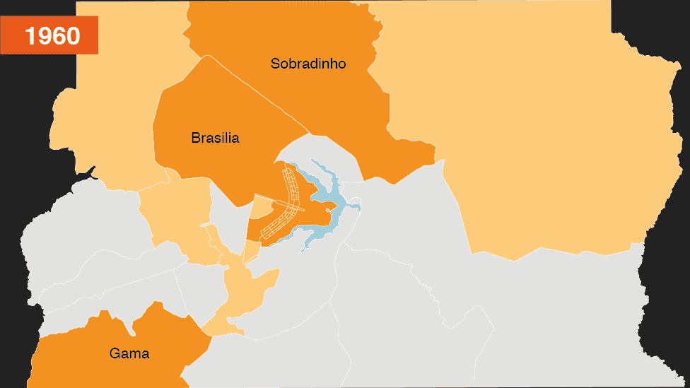 Mapa del Distrito Federal en 1960