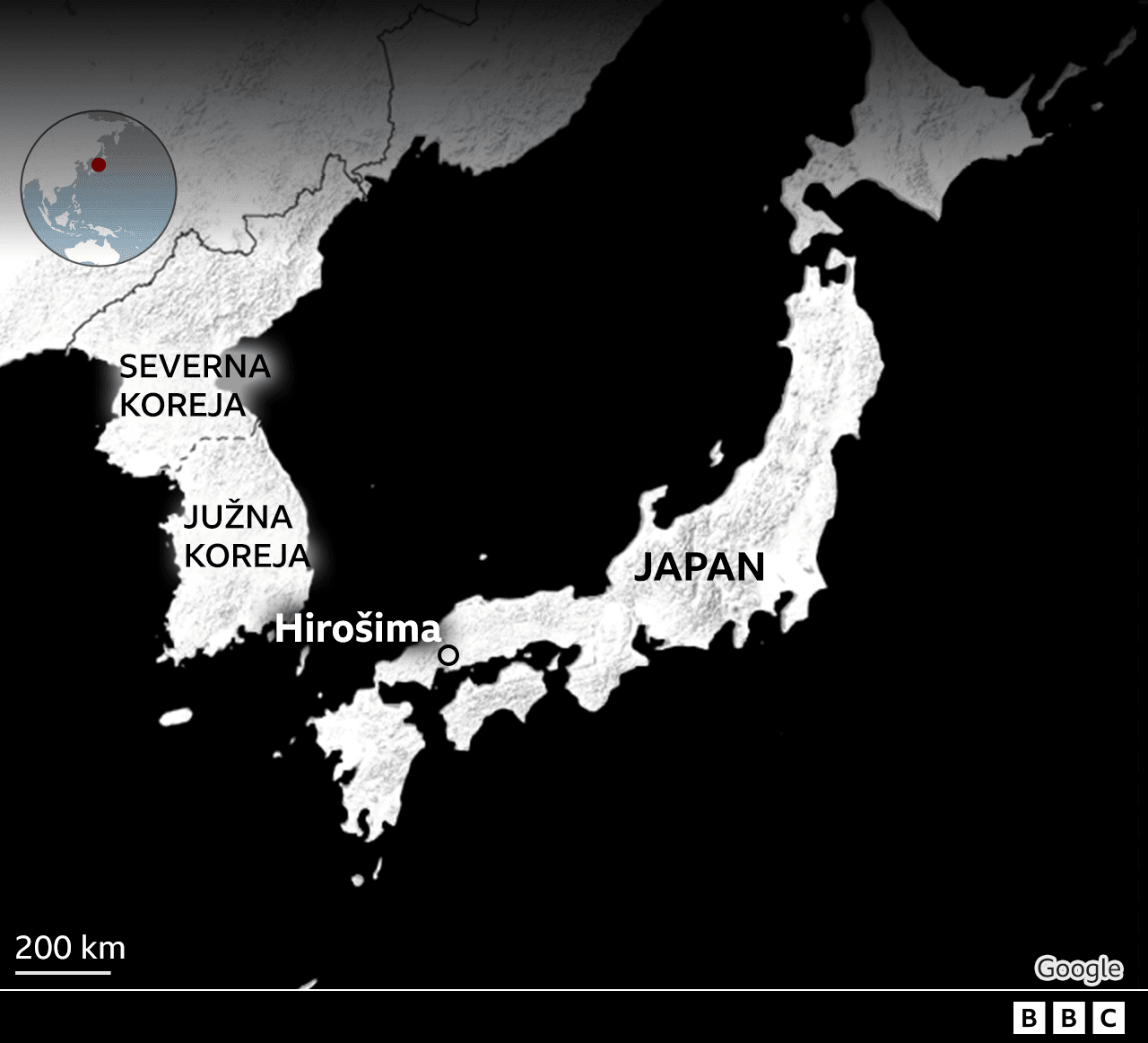 Mapa grada Hirošime
