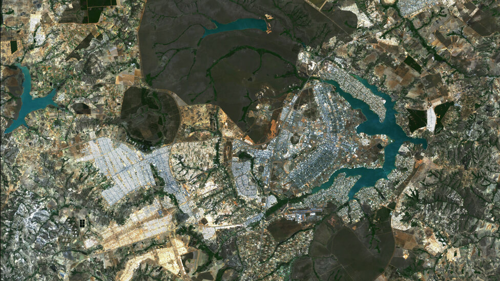 Imagen satelital del Distrito Federal a fecha de setiembre de 2001