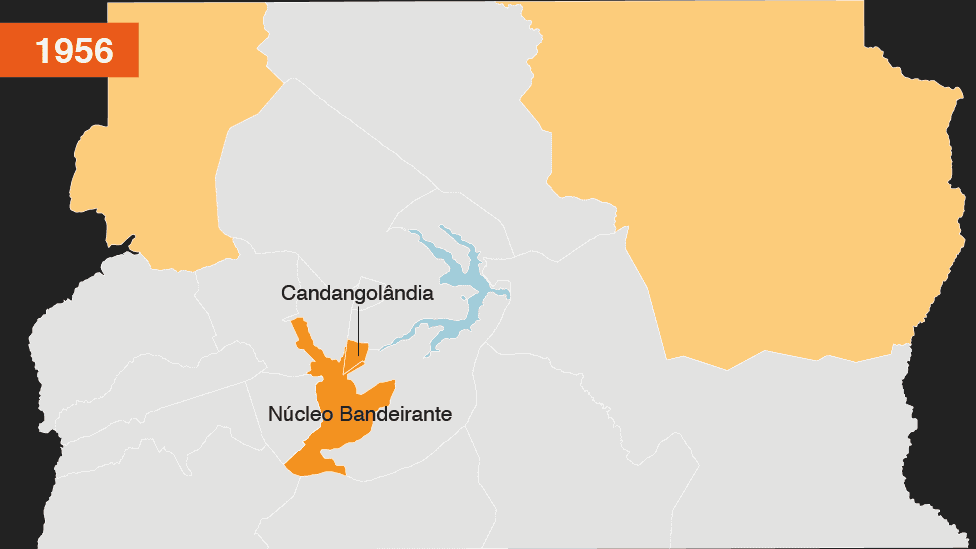 Mapa do Distrito Federal em 1956