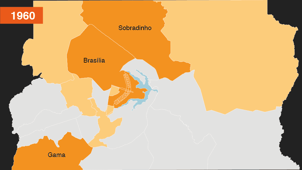 Mapa do Distrito Federal em 1960