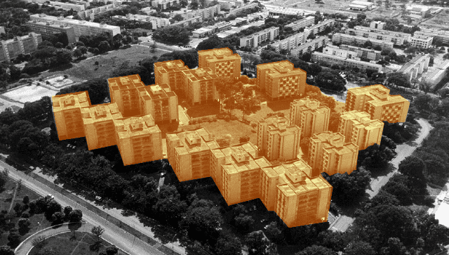 Vista aérea de superquadra