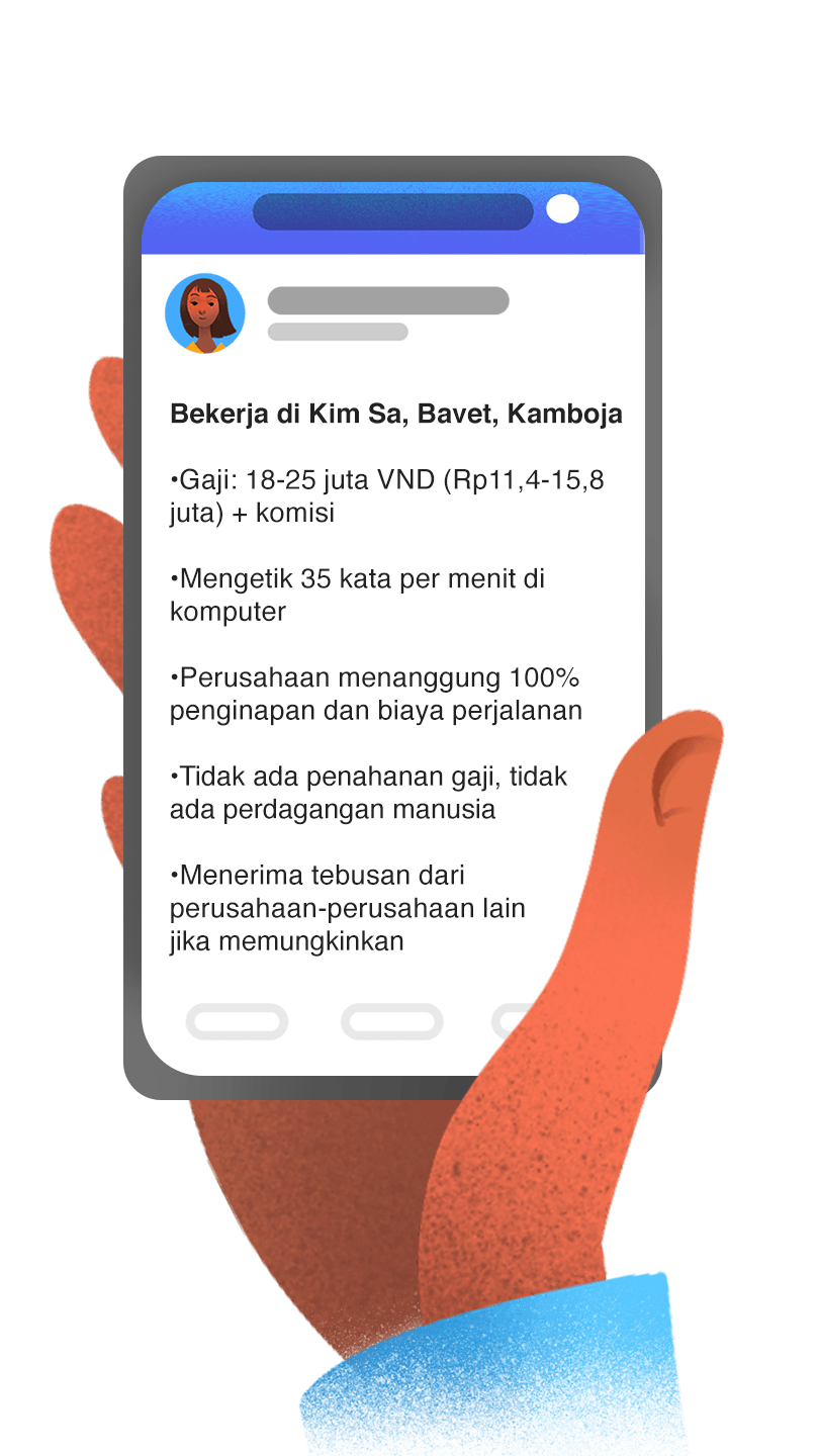 Lowongan pekerjaan itu mensyaratkan keterampilan mengetik dengan upah sekitar US$900 atau Rp13,2 juta per bulan.