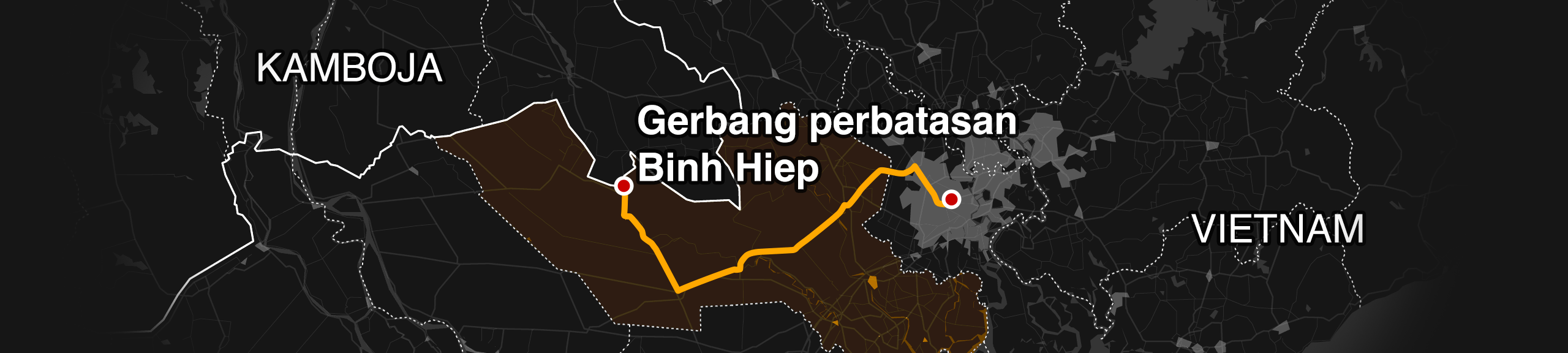Di perlintasan perbatasan Binh Hiep.