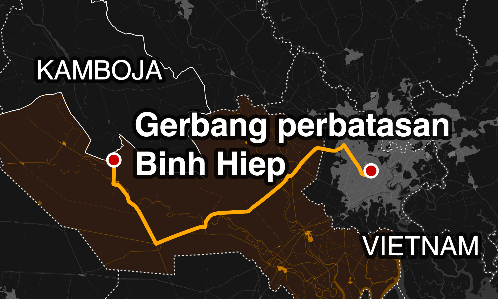 Di perlintasan perbatasan Binh Hiep.