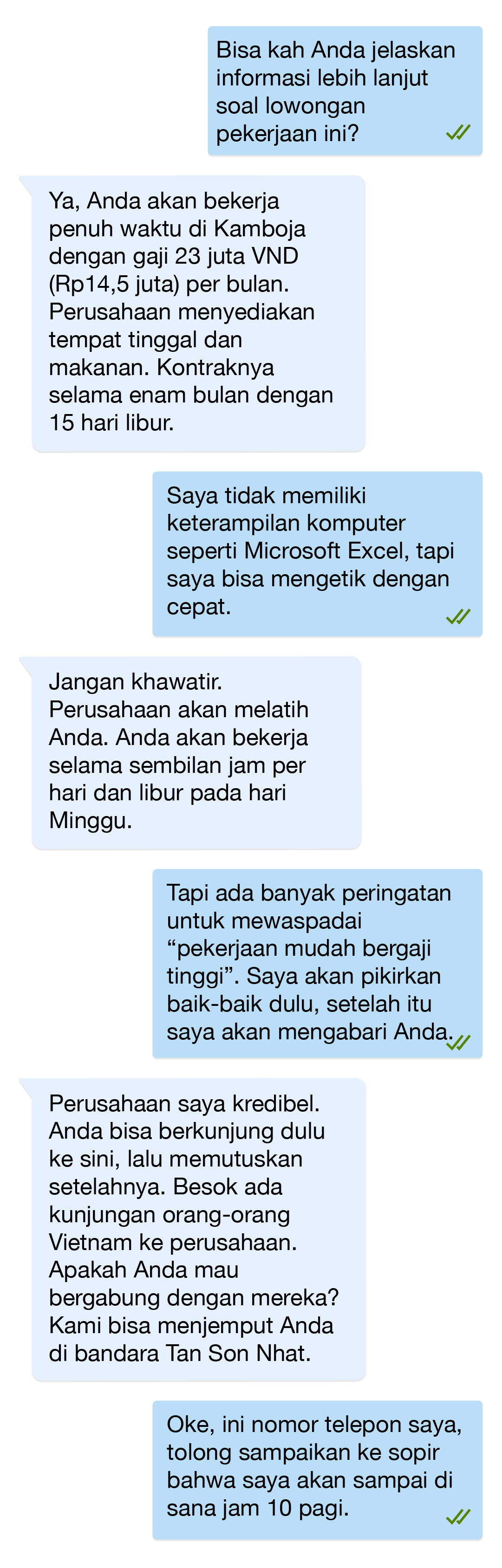 Lowongan pekerjaan itu mensyaratkan keterampilan mengetik dengan upah sekitar US$900 atau Rp13,2 juta per bulan.