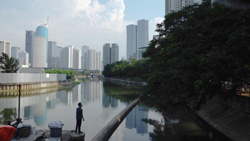 Waduk Melati di Jakarta Pusat yang terletak berdekatan dengan jalan Sudirman-Thamrin.