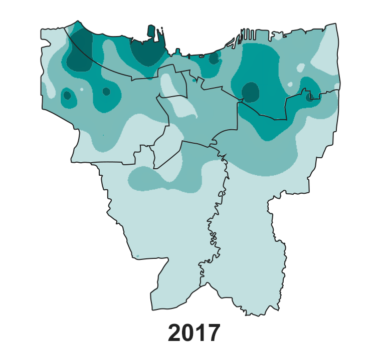 Jakarta's land subsidence on 2017.