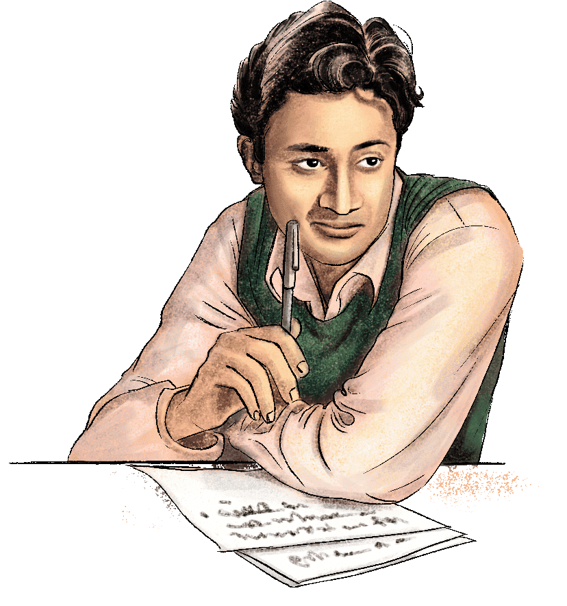 चिठी लेख्दै देव आनन्द