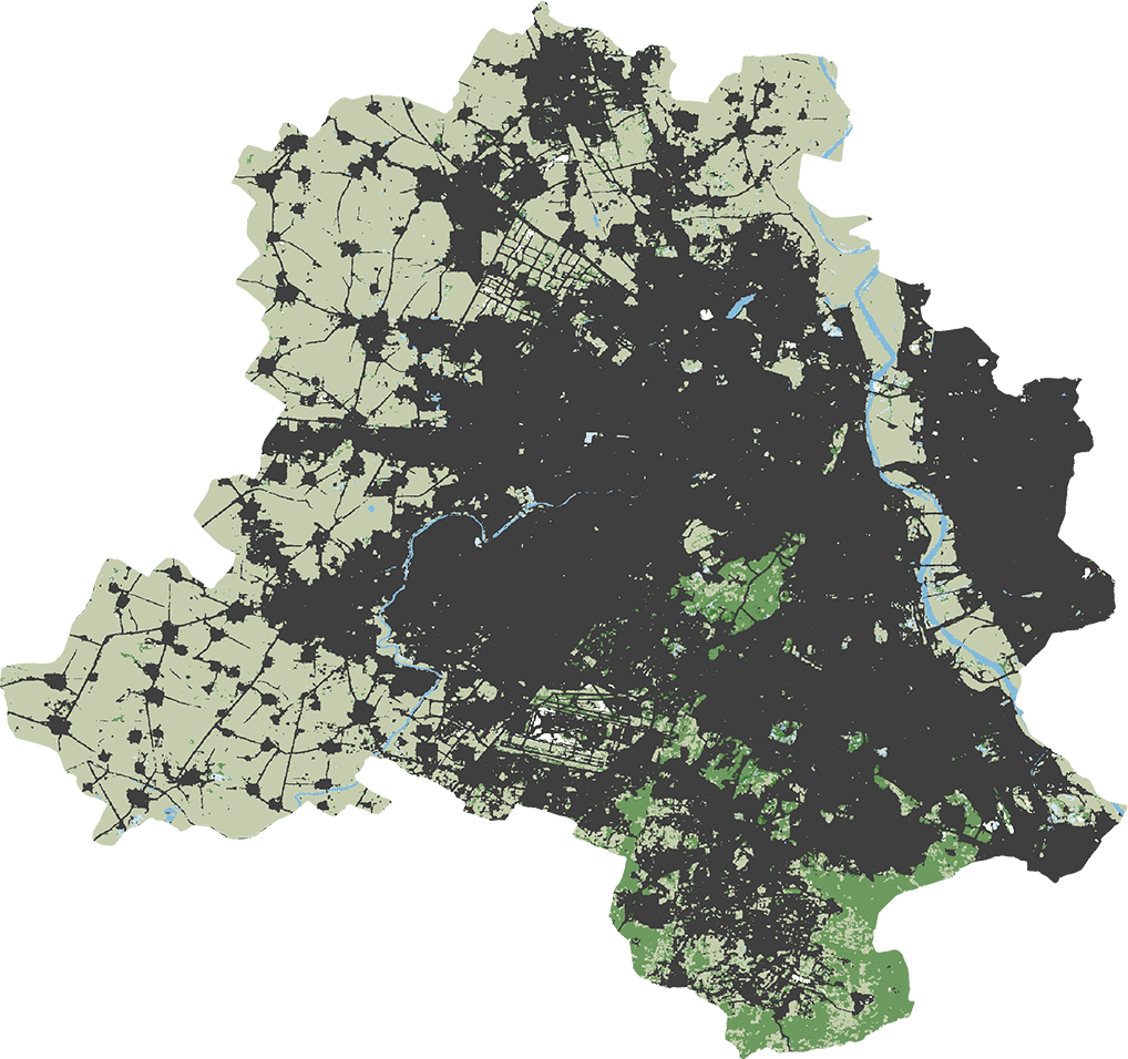ఈ మ్యాప్ {{city-name}} 2000 సంవత్సరం నుంచి 2020 మధ్య నివాస ప్రాంతం ఎంతగా విస్తరించిందో సూచిస్తుంది. ఇళ్లు, దుకాణాలు , వాణిజ్య భవనాలు, పారిశ్రామిక ప్రాంతాలు , రహదారుల నిర్మాణం ఎలా జరిగిందో చూడవచ్చు.