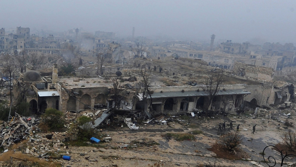 View from the citadel across the devastated city