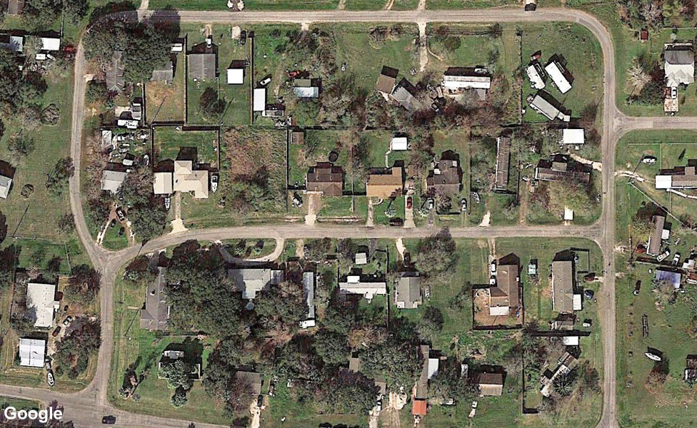 Houses near Rockport, Texas, where Hurricane Harvey made landfall