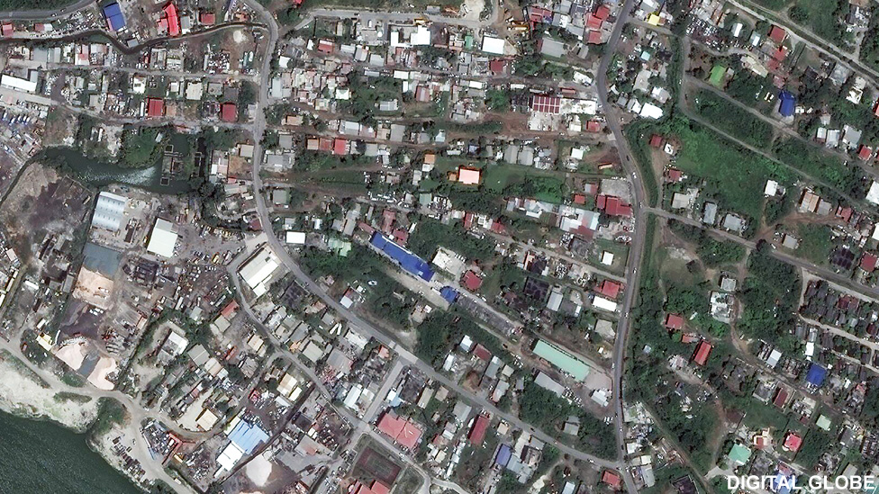 Satellite image of Philipsburg, in the Dutch territory of Sint Maarten