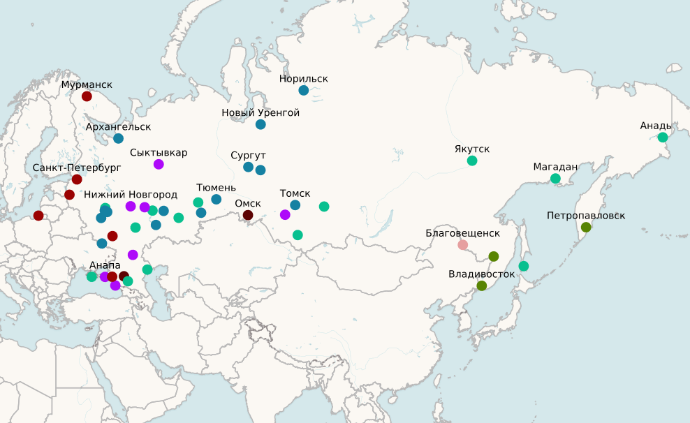 Аэропорты на карте мира