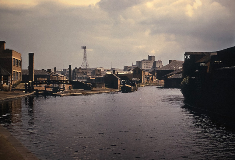 View of the Birmingham canal, 1953