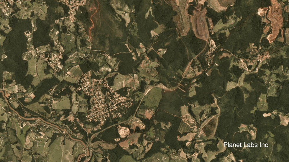 Satellite image of Brumadinho mine in Brazil 24 January 2019