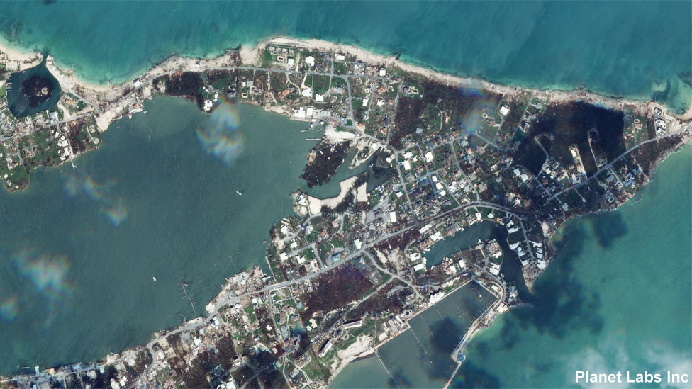 Marsh Harbour in Abaco Islands on 4 September, after Hurricane Dorian