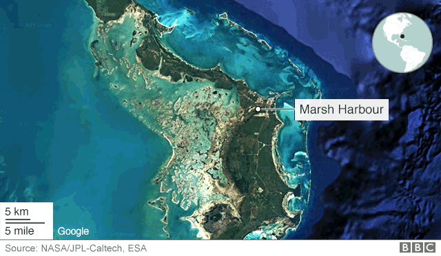 Satellite image of Abaco Islands