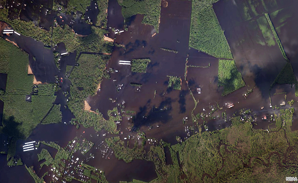 Flooding in Wallace area in North Carolina