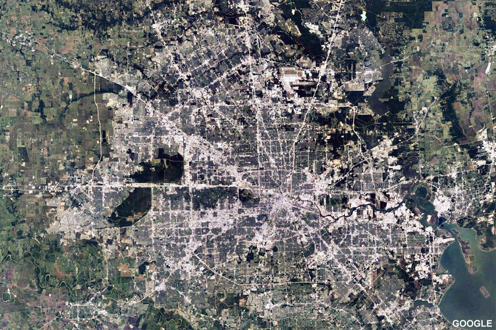 Satellite image of Houston taken in 2017