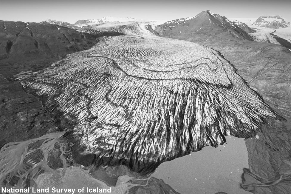 Iceland's Skálafellsjökull glacier in 1989