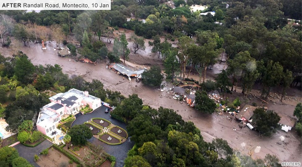 Randall Road Montecito, after mudslides