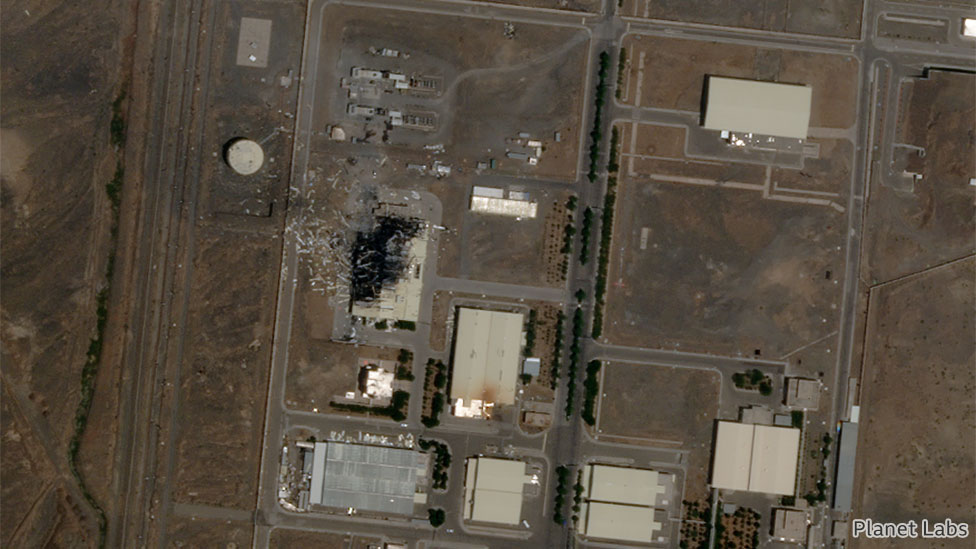 Imagem de satélite mostra central nuclear de Natanz (Irã) em 5 de junho de 2020. Crédito: Planet Labs