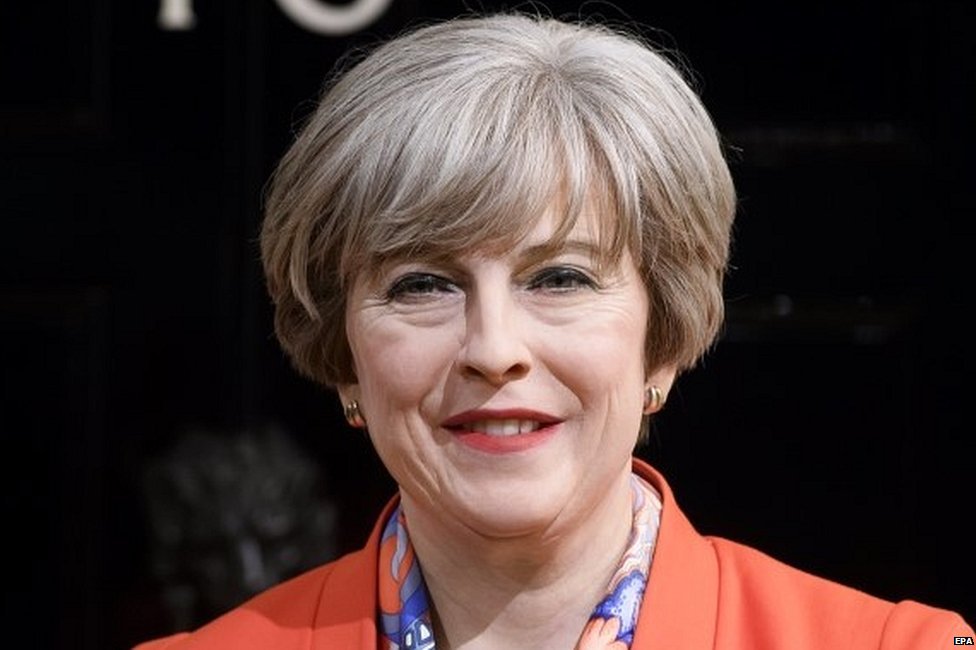 Waxwork of Theresa May at Madame Tussauds'